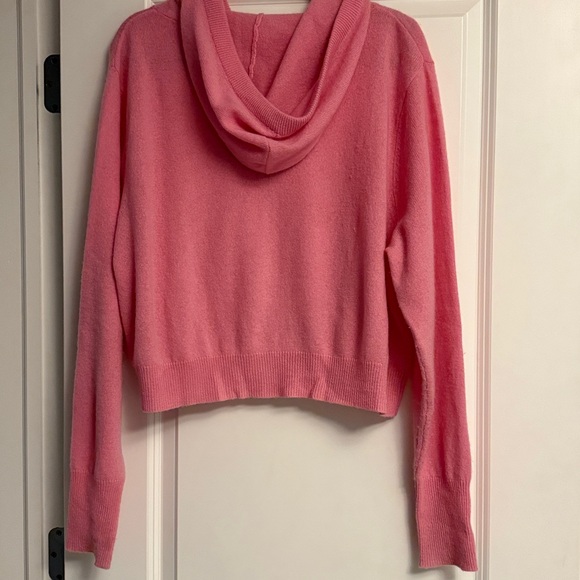 Crush. Raja Pink zip- front hoodie cashmere cardigan sweater - size medium (3) - Picture 10 of 11